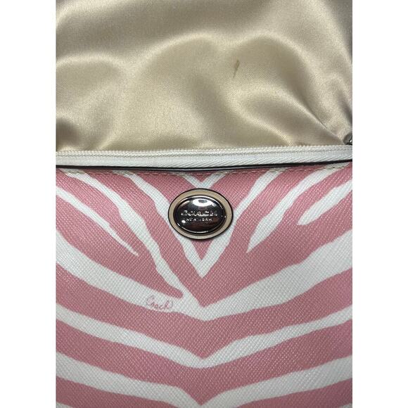 Coach F23283 Zebra Print Canvas Tote Bag & Matching Wristlet - Picture 12 of 14